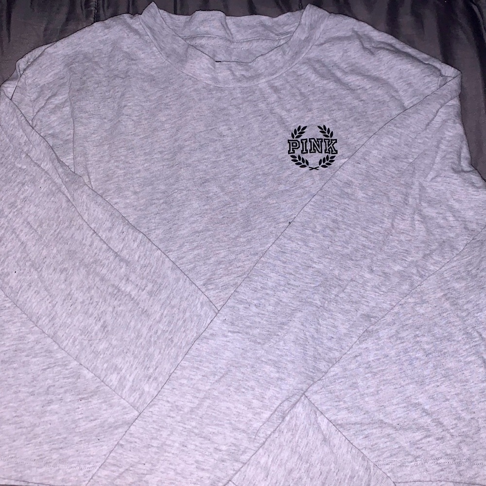 PINK Grey Long-Sleeve T